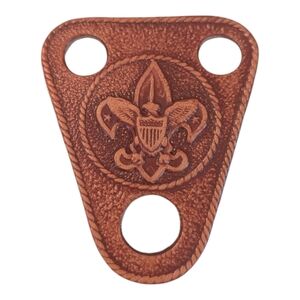 VTG 90s BSA Boy Scouts Of America Official 3-Hole Leather BSA Neckerchief Slide
